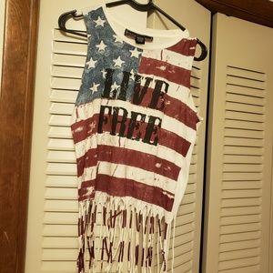 Live free American flag shirt
